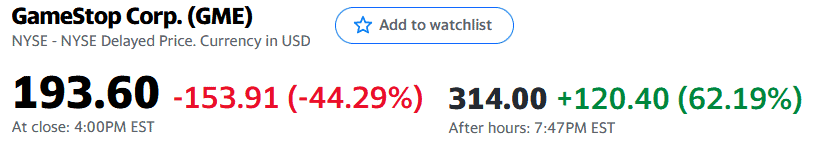 gamestop share price