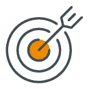 Icon of arrow in centre of target
